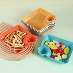 4pcs Plastic Serving Platter Set Sturdy Snack Plate Sushi Plate 18 X 16
