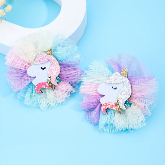 2pcs Unicorn Hair Clips - Perfect Holiday Gift for Girls