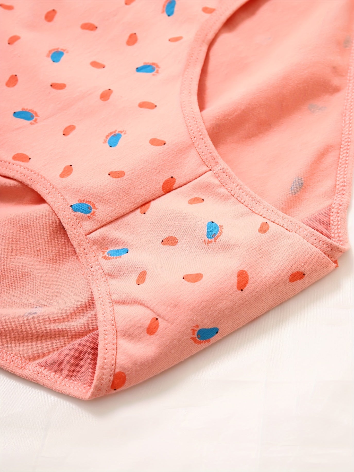 5pcs Cartoon Briefs Comfy Stretchy Intimates Panties Women's Lingerie