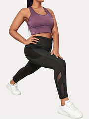  Contrast Mesh High Rise Leggings with Pockets