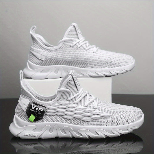 Men's Fish Scale Lace-Up Sneakers Lightweight Running Shoes
