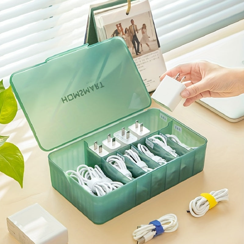 Plastic Cable Management Box with Wire Ties & Stickers