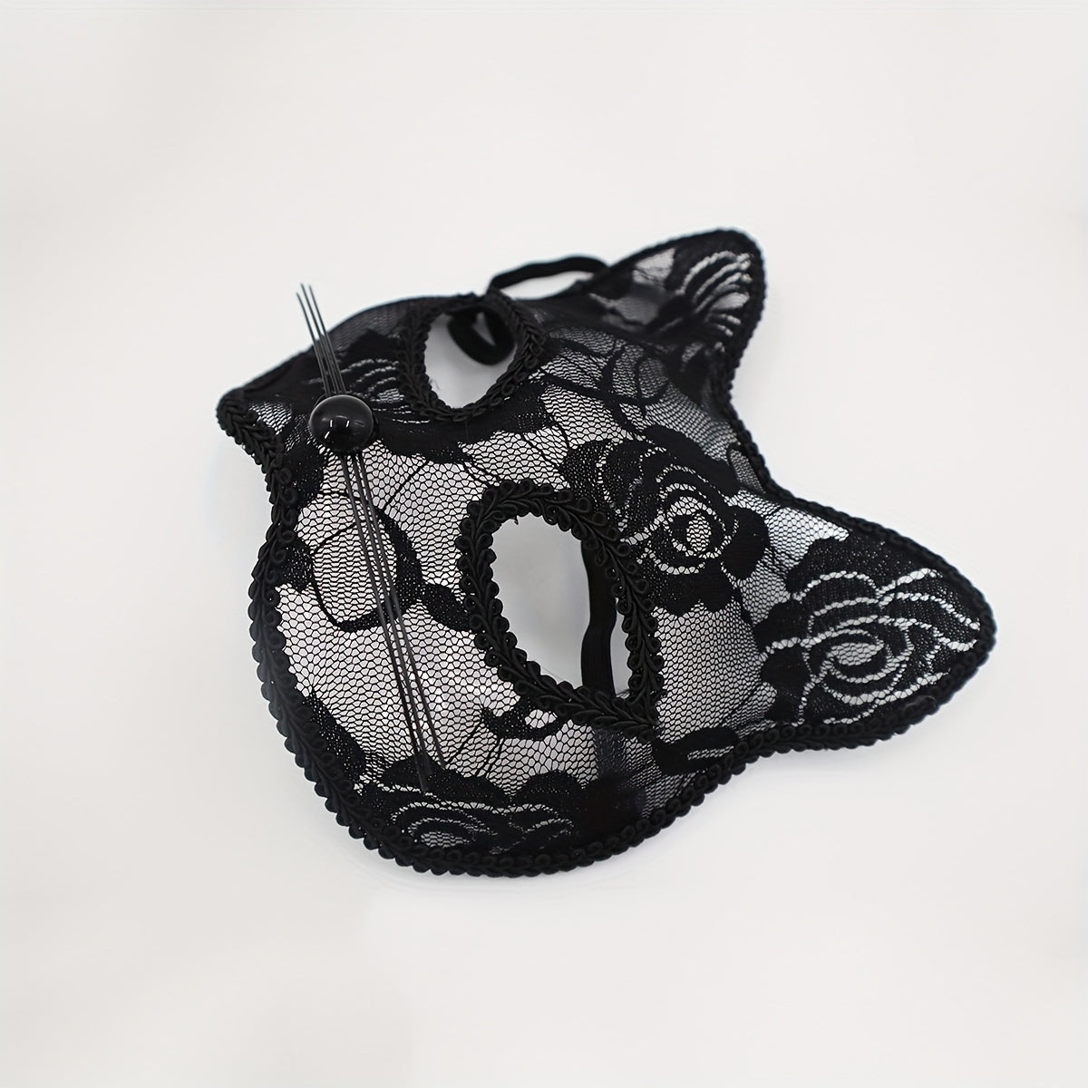 Cat Mask with Lace Border for Halloween, Christmas, Thanksgiving