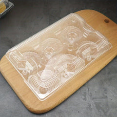 20pcs Transparent Egg Tart Puff Packaging Box Disposable Blister Packaging