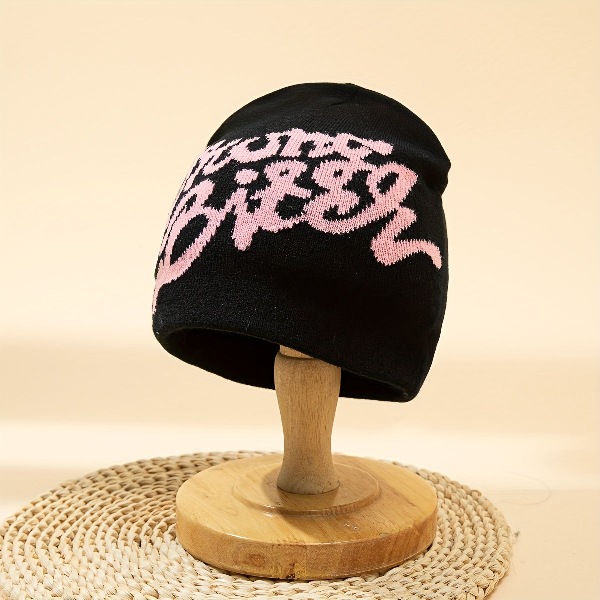 Y2K Letter Jacquard Beanie Elastic Hip Hop Knit Hat