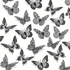 48pcs 3D Butterfly Wall Decor for Birthday Party Cake Decorations