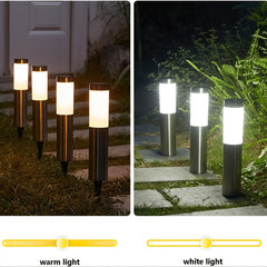 2pcs Solar Outdoor LED Light Stainless Steel Waterproof Modern Design