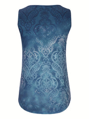 Vintage Ethnic Floral Print Tank Top