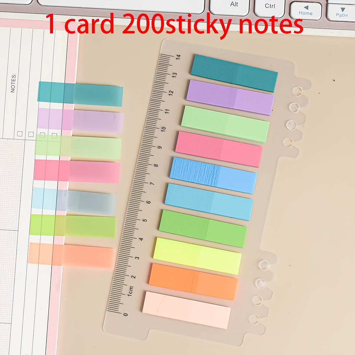 200 Sheets PET Sticky Notes Index Stickers Note Stickers Label Paper Instruction