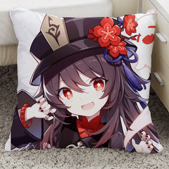 Anime Game Character Velvet Pillow Cover Soft Peach Skin Cushion 17.7x17