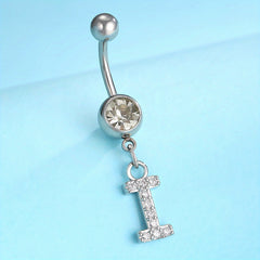 Zircon 26 Letters Belly Button Ring Navel Piercing