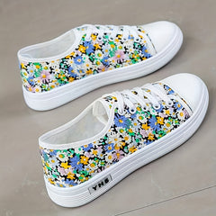 Women's Floral Print Canvas Shoes Lightweight Low Top Shoes