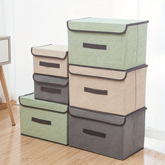 Fabric Underwear Storage Box With Lid Foldable Storage Bins