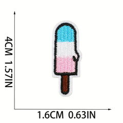 14pcs Lollipop Iron On Patches For Men Sew On Embroidered Applique Repair