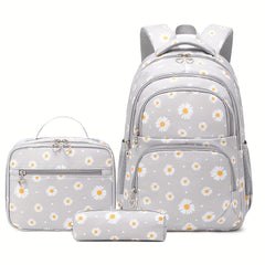 3pc School Bags Set Backpack w/ Lunch Box & Pencil Case