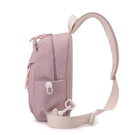 Casual Nylon Chest Bag Adjustable Strap Zipper Closure