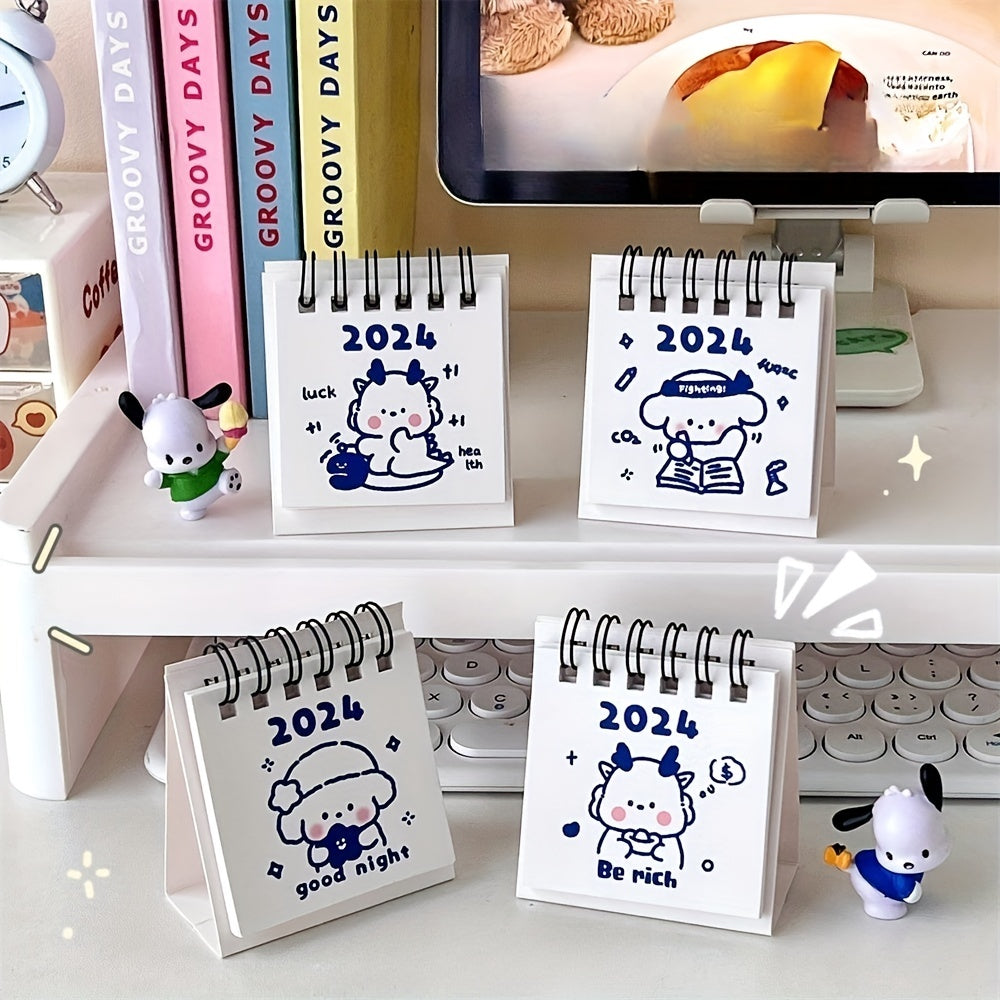Cartoon Mini Desk Calendar - Student Self-discipline Punch Card Calendar