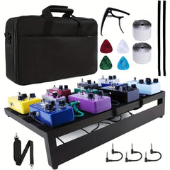 4pcs Large Pedal Board for Guitar Effects with Bag Capo Picks Tape and Cables