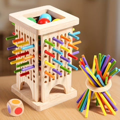 Colorful Wooden Dice Game for Kids Fine Motor Skills Development & Counting