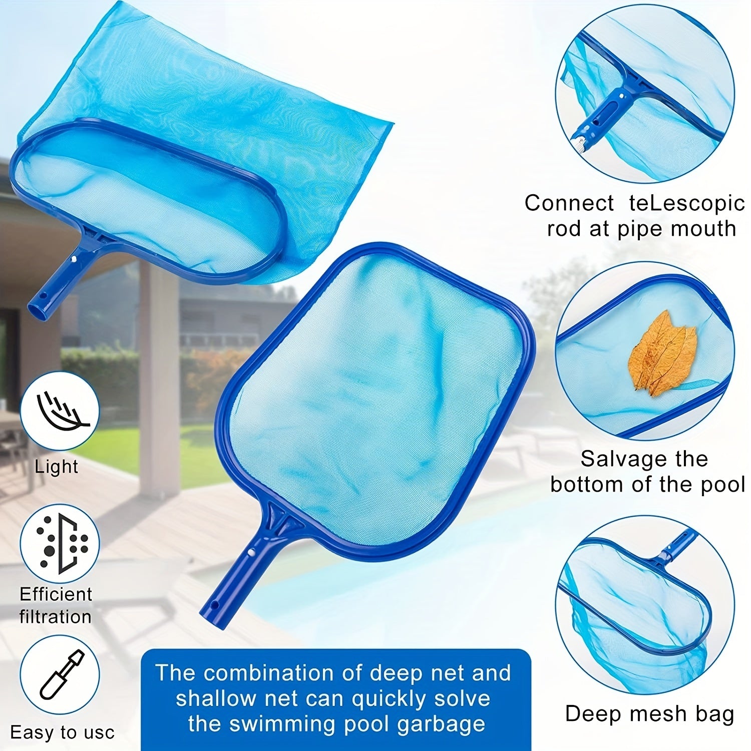Swimming Pool Skimmer Net - T Shaped & Y Shaped Pool Nets