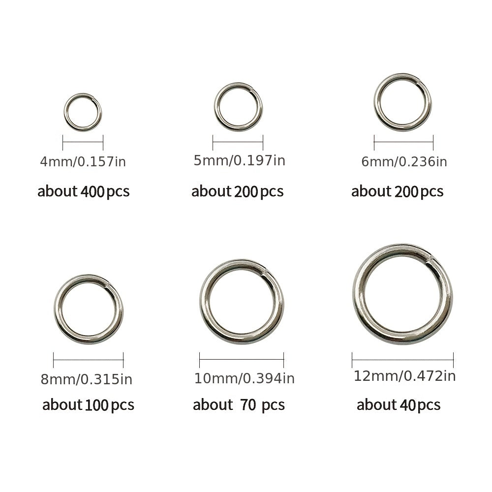 6 Sizes Open Jump Rings 4mm 5mm 6mm 7mm 8mm 10mm Jewelry Making Accessories