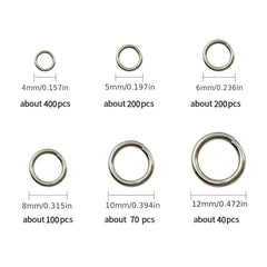 6 Sizes Open Jump Rings 4mm 5mm 6mm 7mm 8mm 10mm Jewelry Making Accessories