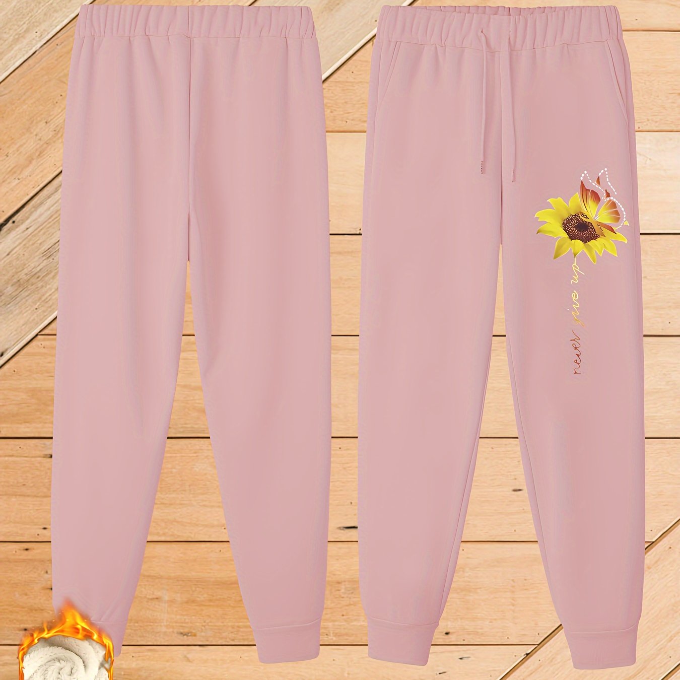  Casual Pants Women's Plus Letter & Floral Print Harem Trousers