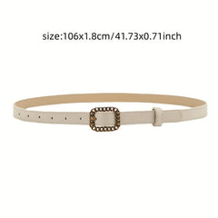 Vintage Hollow Out Buckle PU Waist Belt for Women