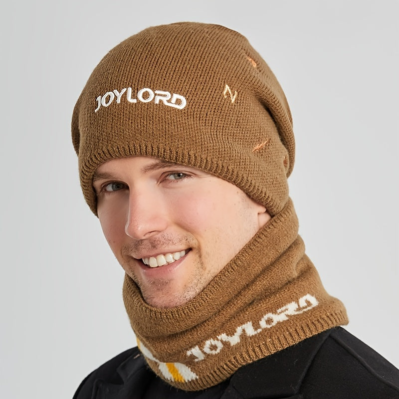Men's Woolen Hat All Match Embroidery Warm Pullover Hat