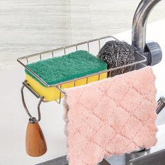 Stainless Steel Faucet Sponge Holder Kitchen Sink Caddy Organizer