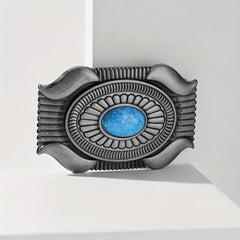 Vintage Striped Belt Buckle Geometric Western Cowboy Accessories