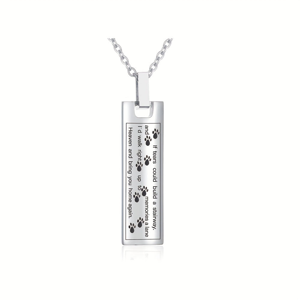 Pet Paw Print Cremation Jewelry Urn Necklace For Ashes
