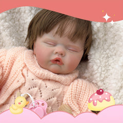 Soft Touch 48 Reborn Baby Doll Lifelike Sleeping Doll with Visible Veins