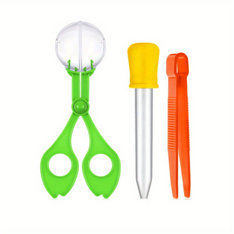 3 Fine Sports Skill Toys Insect Scissors, Tweezers, Dropper Catcher Tool