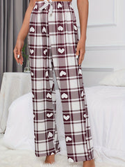 Plaid Print Lounge Bottoms Elastic Waist Lounge Pants Women's Sleepwear