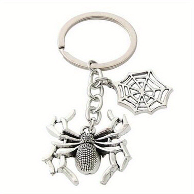 Spider Keychain Gothic Metal Key Ring Bag Charm Halloween Gift