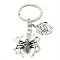 Spider Keychain Gothic Metal Key Ring Bag Charm Halloween Gift