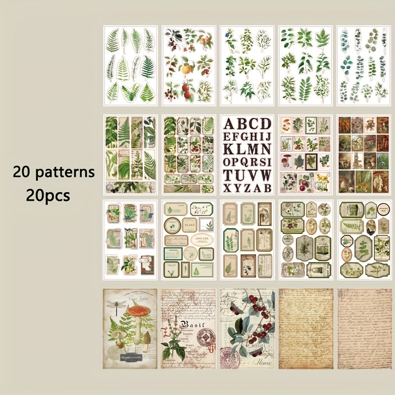 Washi Plant Themed Sticker Book for DIY Crafts and Scrapbooking
