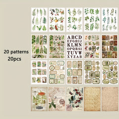 Washi Plant Themed Sticker Book for DIY Crafts and Scrapbooking