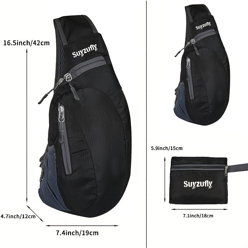 Sling Bag Crossbody Backpack Chest Daypack Small Foldable Rope Triangle Bags