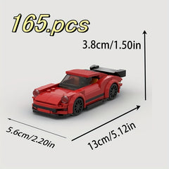 165pcs Classic Red Sports Car Building Blocks Set Educational Model Toy