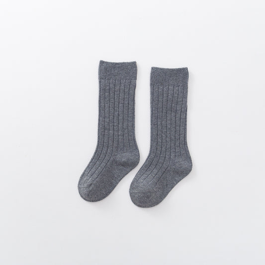 Kids Candy Color Knitted Cotton Stockings for Spring