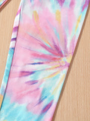 Girls' Tie Dye Print Casual Pants Leggings For Outwear Ankle Length Kids Outfit