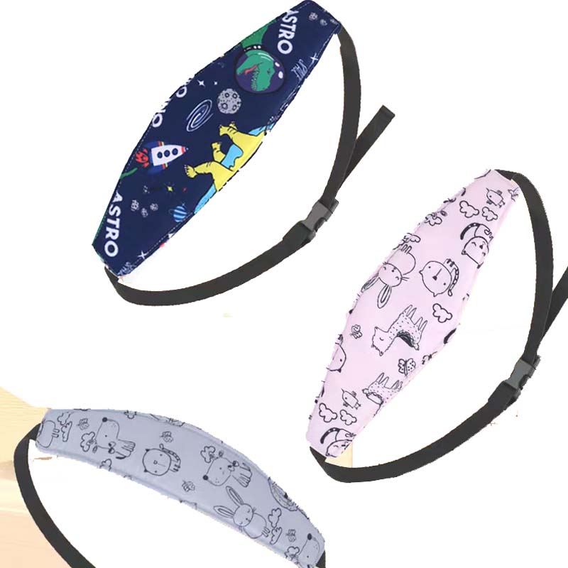 3pcs Infant Car Seat Head Support Cartoon Animal Pattern Headband