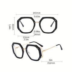 Anti Light Clear Lens Glasses Polygon Tortoiseshell Computer Glasses