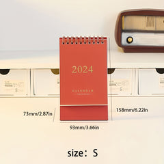 Red Bronzing Desk Calendar Small Fresh Desktop Swing Calendar Book
