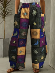  Boho Pants Women's High Rise Wide Leg Trousers With Pockets