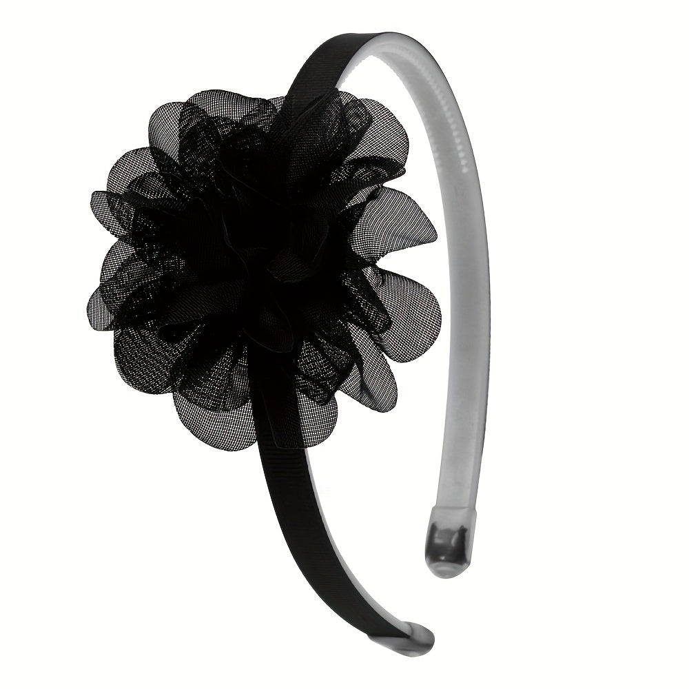 8pcs Mesh Floral Headband Hair Accessories For Women, Non-slip Hair Band