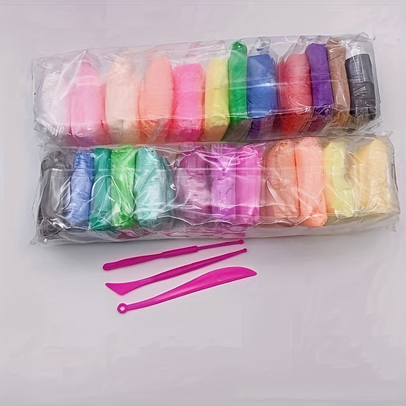 24 Colors Light Clay Rubber Mud With Clay Tools Mud Clay DIY Project Clay Hand..
