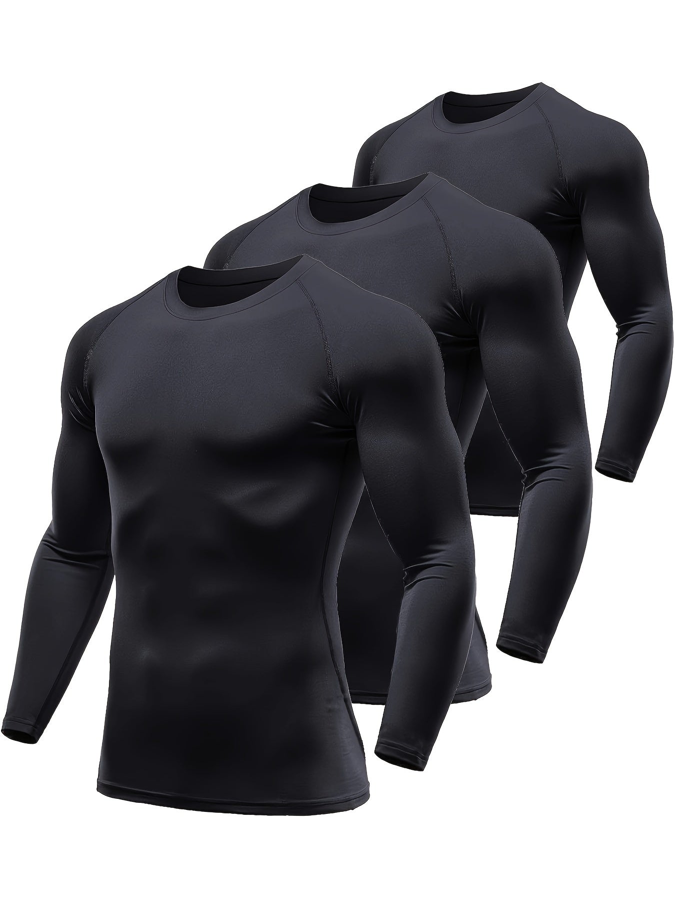 3 Pcs Men's Thermal Compression Shirts Winter Base Layer Top